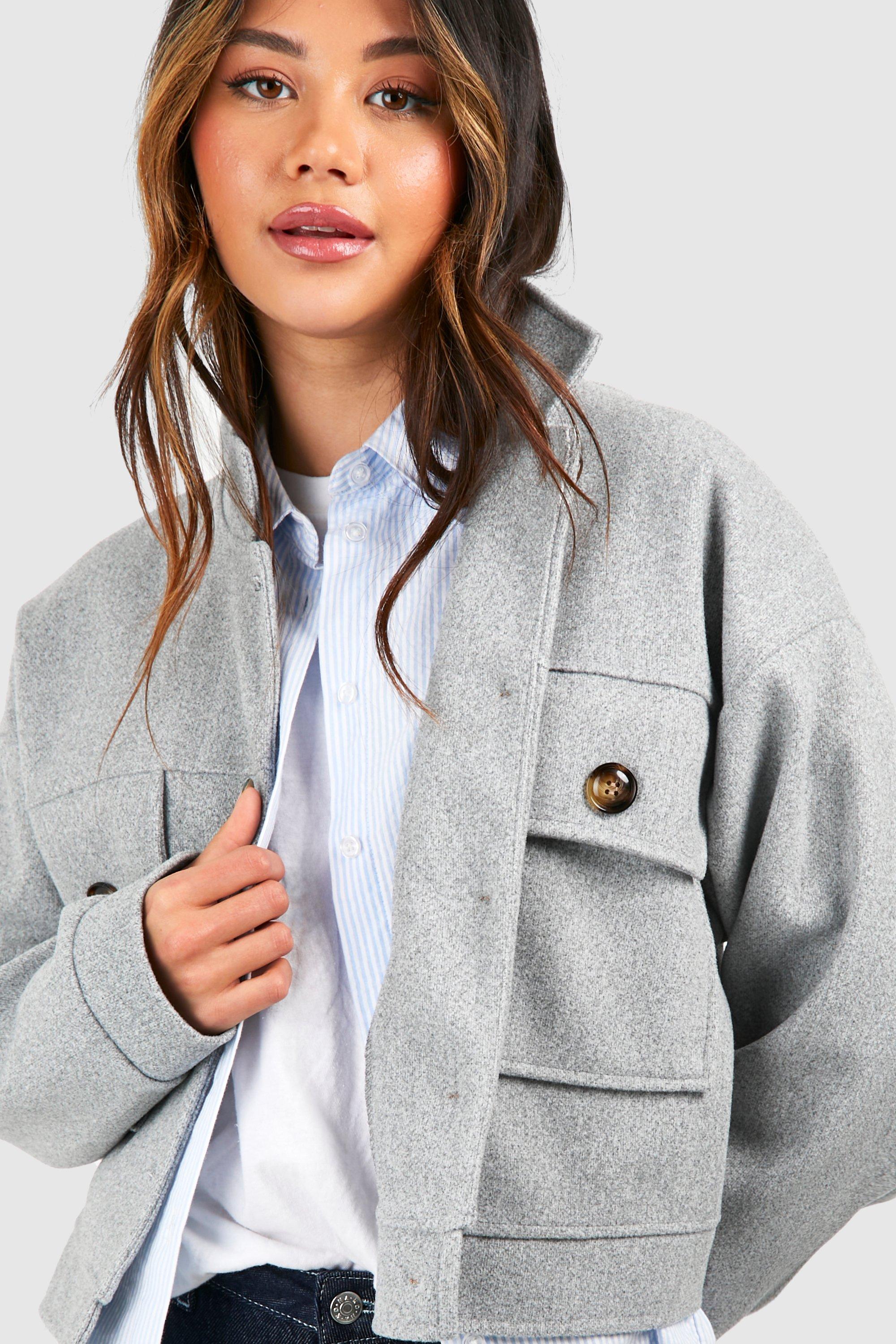 Boohoo grey jacket sale